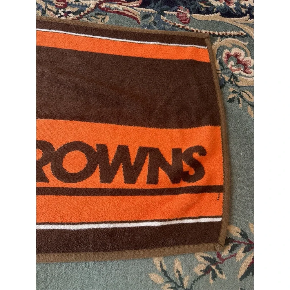 Vintage 1980's Cleveland Brown Stadium Throw Blanket 26 1/2 x 57 1/2 Beach Towel
